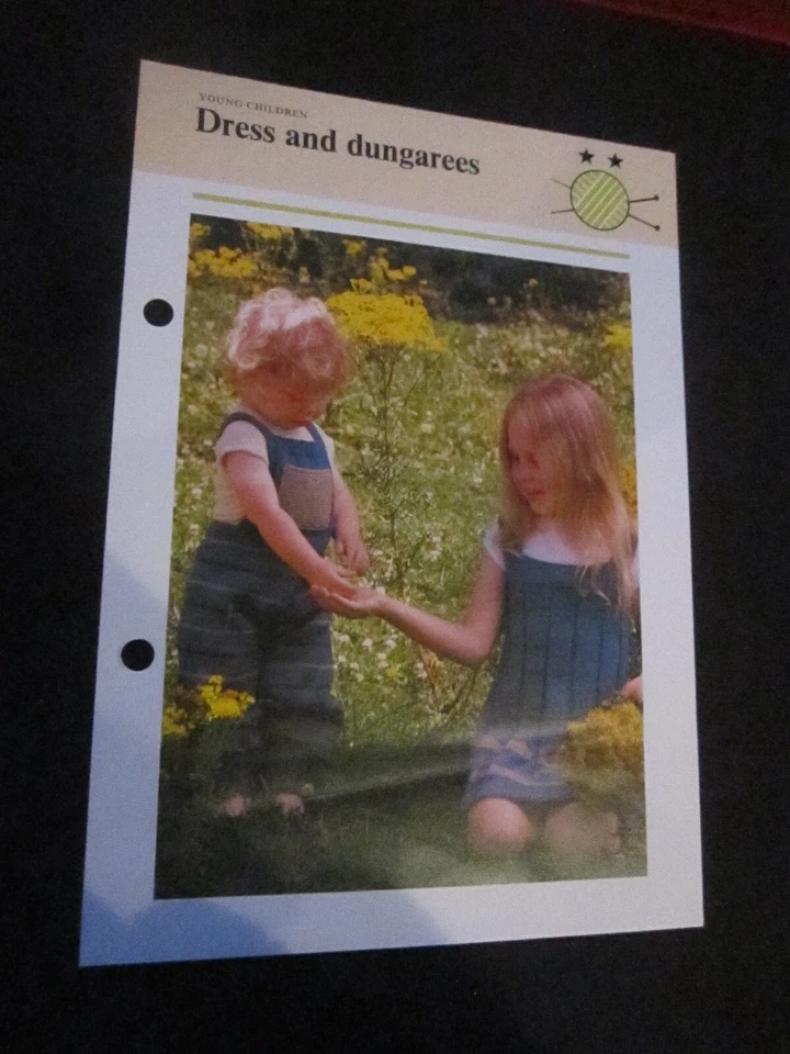 KNITTING PATTERN YOUNG CHILDREN  DRESS AND DUNGAREES   **MUST SEE ** - Image 1 of 1