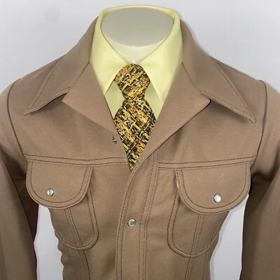 De Colección Chaqueta Levis Para Hombres Perla A Presión Ocio Traje Abrigo Panatela Años 70 Rockabilly Grande Foto 1 de 4