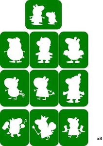 40 x Peppa pig Body Art, Face paint Glass Etching Glitter Stencil Art Drawing - Picture 1 of 3