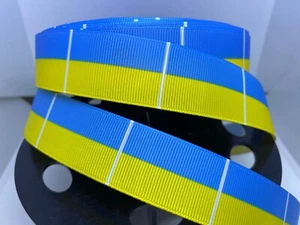 NEW 5 yards 1 inch wide Ukraine Flag Grosgrain Ribbon - Picture 1 of 1