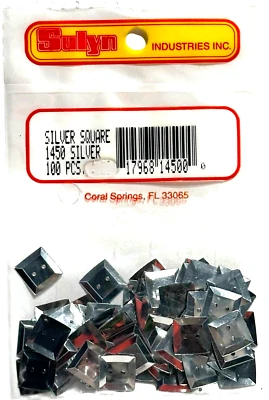 Lentejuelas cuadradas plateadas Sulyn 1450 100 piezas adornos artesanales vintage Foto 1 de 4