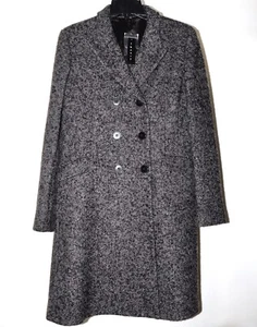 Abrigo Theory Ellery Tweed Sazonado Doble Pecho en Negro/Blanco Talla Grande L - Imagen 1 de 5