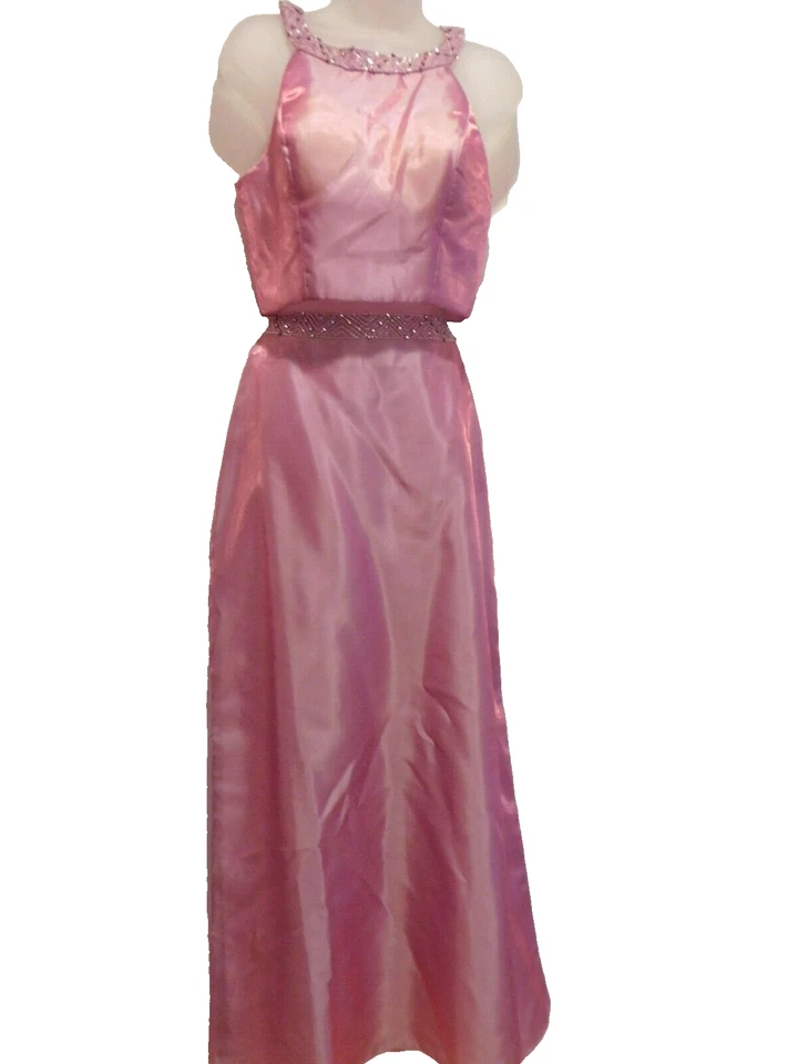 Joli Baile de graduación Rosa Correa de espagueti Lentejuelas Largo Completo/Poliéster 2 Piezas Formal 10 Foto 1 de 4