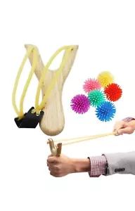 1 Wooden Slingshot High Velocity Toy Classic Hunting Outdoor Game Adult Kid Gift - Picture 1 of 3