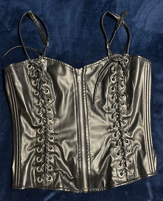 Corsé TRIPP NYC negro con cordones imitación cuero talla M punk gótico fetiche 1990 nuevo sin etiquetas Foto 1 de 4