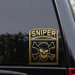 Sniper Skull Crossbones Vinyl Decal Sticker – Army, Marines, Navy SEAL - Picture 1 of 2