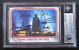 Dave Prowse & James Earl Jones Star Wars SIGNED Auto ESB Topps Card Beckett BAS