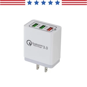 3-Port USB Home Travel Wall Fast Charger for Cell Phone iPhone Samsung Android - Picture 1 of 12