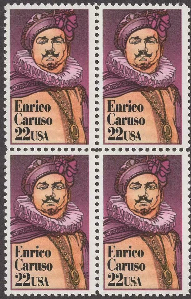 Scott#: 2250 - Enrico Caruso 22c 1987 Block of Four MNHOG - Image 1 of 1