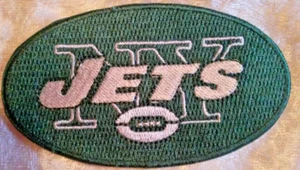 New York Jets 3.5" Iron On Embroidered Patch ~Free Tracking! - Picture 1 of 1