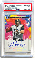 2022 Impeccable Kurt Warner On-Card Auto /25 Masterstrokes PSA 9 St. Louis Rams
