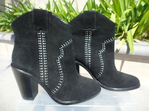 Joie MONTE Suede Bootie Black Studs Wmns US Sz 6.5M(EUR37) or 7M(EUR37.5) - Picture 1 of 12