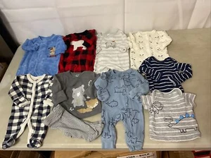 Baby BOYS PREEMIE Size Clothes Outfits Sleepers Fit Reborn Doll Also Lot 4 - Picture 1 of 5