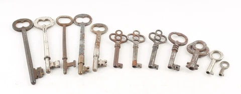 Antique Lot of 12-Skeleton,Furniture,Barrel,Cabinet And Old Lock Keys MG-11 Cover