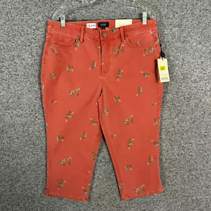 NEW NYDJ Women's Size 14 Marilyn Straight Leg Floral Cropped Jeans - Picture 1 of 11