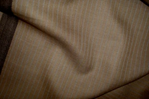 4.3 yds English WOOL Fabric Luxury Super 120s Suiting 9.5 oz Tan stripe 155" BTP - Picture 1 of 3