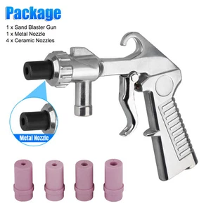 Sandblaster Air Kit Abrasive Sandblasting Gun Sand Blaster W/ 4 Ceramic Nozzle - Picture 1 of 15