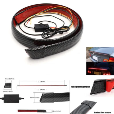 Car Carbon Fiber Multi-mode Brake Warning Light LED Flashing Lamp Flexible LED - Image 1 of 4