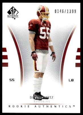2007 SP Authentic Dallas Sartz Rookie 0146/1399 Washington Redskins #128 R34 - Image 1 of 2