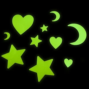 Leuchtend Leuchtsticker fluoreszierend Sternenhimmel Wandtattoo Herzen MondNo.07 - Bild 1 von 2