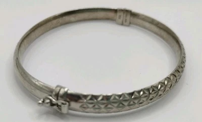 RALPH LAUREN RL Signed Sterling Silver Hinged Cut Bangle Bracelet  7" - Image 1 of 4