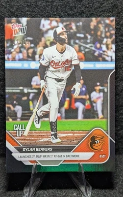2025 MLB Topps Now #590 Dylan Beavers Baltimore Orioles Call Up Black /10 - Image 1 of 2