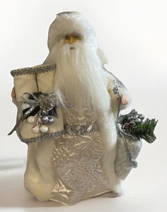 World Showcase Vintage NWT Old World White Santa Christmas Tree Topper 12” - Picture 1 of 6