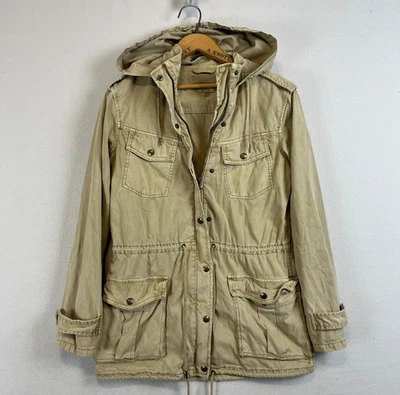 ARITZIA Utility Jacket Womens XS Distressed Brown Full Zip Snap Military Fatigue Foto 1 de 4