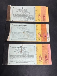 Vintage Lot Of 3 Disney World Courtesy Guest Ticket Book Coupons 1970s 60s - Picture 1 of 2