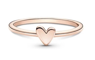 Retired Pandora Rose Gold Plated Freehand Heart Ring Sz 7 3/4 Signed. - Image 1 of 4