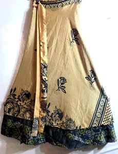 Incredible-art Vintage Silk Sari Magic Wrap Skirt Reversible Double Layer skirt, - Picture 1 of 6