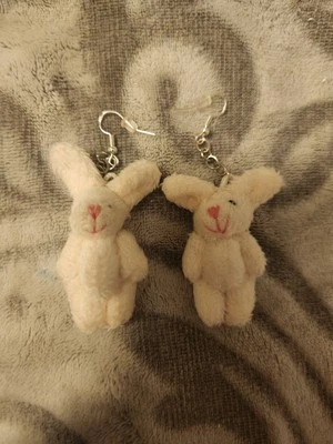 Rabbit Earrings Miniblings Bunny  Bunny Rabbit Plush Easter - Image 1 of 4