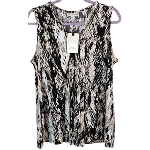 NWT Dana Buchman Animal Print Tank Top Blouse Snakeskin Sleeveless Large Work - Picture 1 of 7