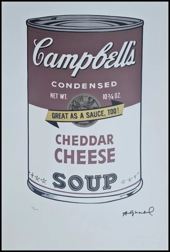 ANDY WARHOL * Campbells Cheddar Cheese Soup * signed lithograph*limited # 60/100 - Bild 1 von 4