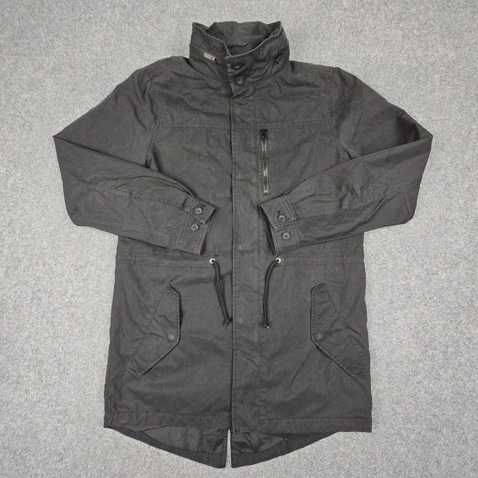 Vans Jacket mens SMALL Black Parka Long Sleeve full zip adjustable waist Size S - Image 1 of 4