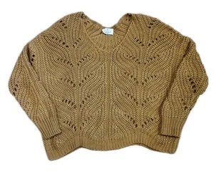 Ember goldbrauner lockerer lässiger V-Ausschnitt Pullover leichter Pullover Gr. M - Bild 1 von 3