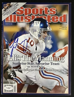 Eli Manning Signed Sports Illustrated 1/28/08 No Label NY Giants Auto PSA/DNA - Image 1 of 4