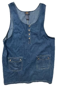 Vintage Route 66 Denim Jeans Overall Pullover Kleid Größe 2X - Bild 1 von 9