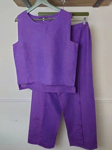 Shirin Guild 100% Linen Co-ord Outfit Set Vest Top Wide Leg Trousers Size S/M - Picture 1 of 15