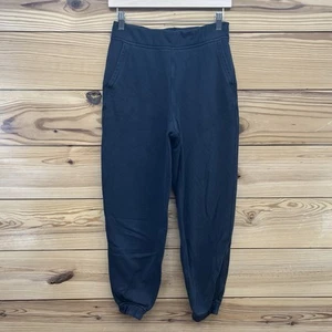 Lululemon Jogger Pants Womens 4 Black Thick Cotton Drawstring Pockets B114 - Picture 1 of 14
