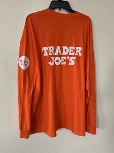 Trader Joe’s Shirt 3XL Orange Employee Logo Long Sleeve New No Tags - Picture 1 of 5