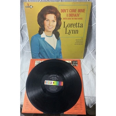 LORETTA LYNN - DON'T COME HOME A DRINKIN' LP 1st Press X 1967 DECCA DL 4842 VTG - Image 1 of 4