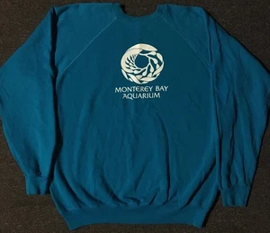 Sudadera De Colección Años 80 Monterey Bay Acuario Desteñida M L Playa Peces Animal Grunge Años 90 - Imagen 1 de 15