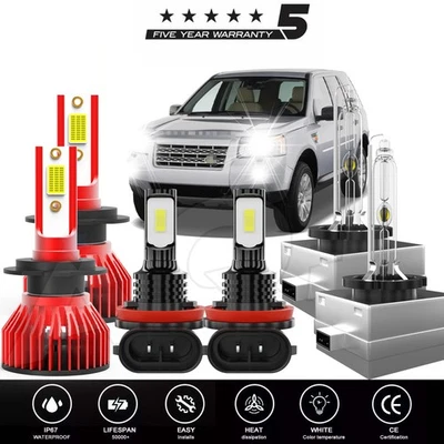 H7+D1S+H11 HID Hi/Low beam+Foglight Super Bright For Land Rover LR2 2008-2009 Foto 1 de 4
