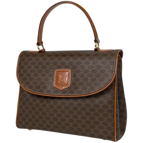 Borsa a mano CELINE modello macadam logo borsa a mano tela rivestita marrone donna