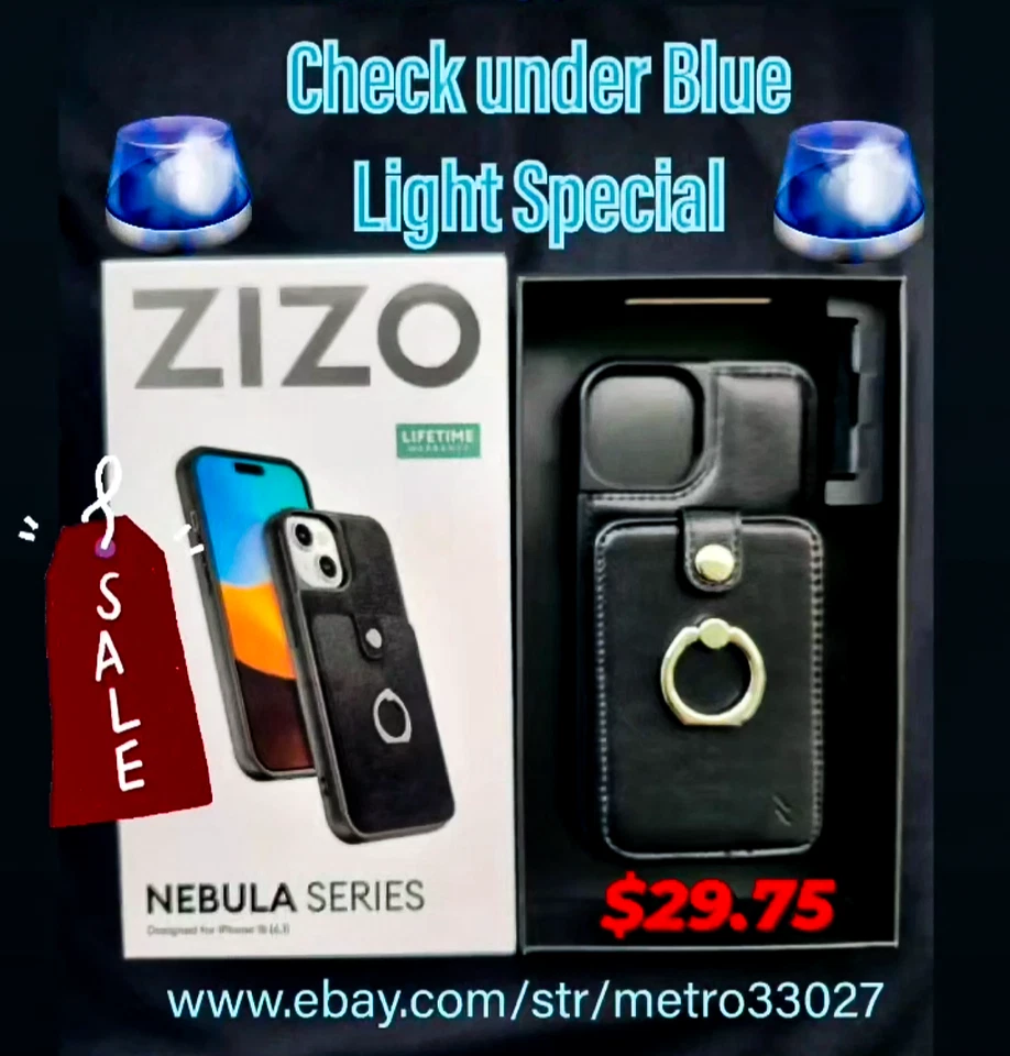 FOR APPLE IPHONE 15 ZIZO LEATHER WALLET CASE/$29.75 FREE TEMPERED GLASS - Image 1 of 4