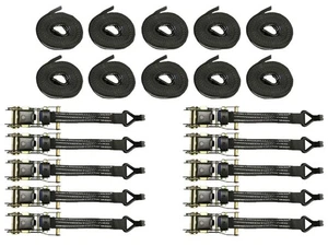 Ratchet Tie Down Straps 25MM 10M 1.5T X10 (Cargo Lashing Claw Hook Car Roof) - Picture 1 of 1