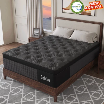 Colchón completo híbrido medio firme 14" Colchones espuma viscoelástica Hibrido Cama Foto 1 de 4