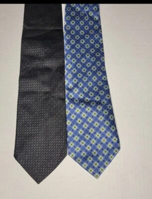 Lote de 2 Corbatas FLECHA, STEVEN LAND 100% Seda, Hechas en USA Foto 1 de 3