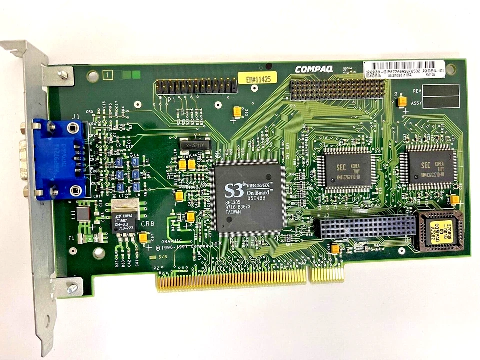 TARJETA DE VIDEO VINTAGE COMPAQ 296684 S3 VIRGE/GX 2 MEG PCI VGA - CORP PULLS MXB100 Foto 1 de 4